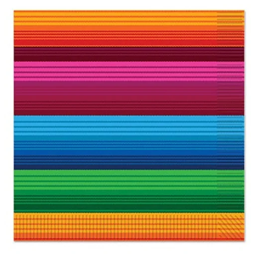 Party Central Club Pack Of 192 Red And Blue Striped Fiesta Disposable Luncheon Party Napkins 6.75"