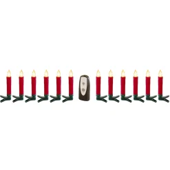 Diva At Home Club Pack Of 24 Red And Green Decorative Artificial Led Clip-On Taper Candle 4.5"
