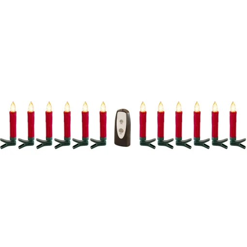Diva At Home Club Pack Of 24 Red And Green Decorative Artificial Led Clip-On Taper Candle 4.5"