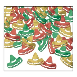 Party Central Club Pack Of 12 Red And Green Fanci-Fetti Fiesta Sombrero Celebration Confetti Bags 1 Oz