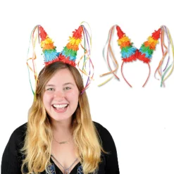 Party Central Club Pack Of 12 Red And Yellow Mexican Fiesta Pinata Party Headbands Costume Accessories - One Size