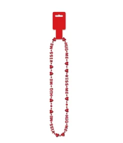 Party Central Club Pack Of 12 Red 'Kiss Me' Valentines Day Party Bead Necklaces 36"