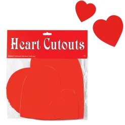 Beistle Club Pack Of 216 Red Valentine Heart Cutout Decorations 12"
