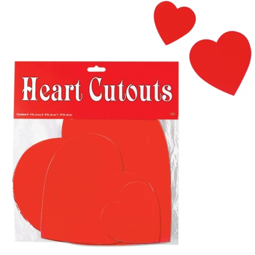 Beistle Club Pack Of 216 Red Valentine Heart Cutout Decorations 12"
