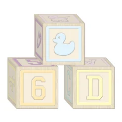 Party Central Club Pack Of 36 Vibrantly Colored Pastel Baby Blocks Party Favor Boxes 3.25