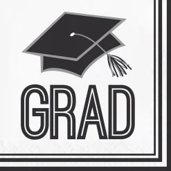 Party Central Club Pack Of 360 White And Black 2-Ply School Spirit Lunch Disposable Party Napkins 5"