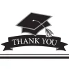 Party Central Club Pack Of 75 White And Black 'Thank You' Decorative School Spirit Notes 9.25"
