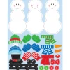 Party Supplies*Party Central Club Pack Of 48 White And Green Build A Snowman Stickers 4.5"