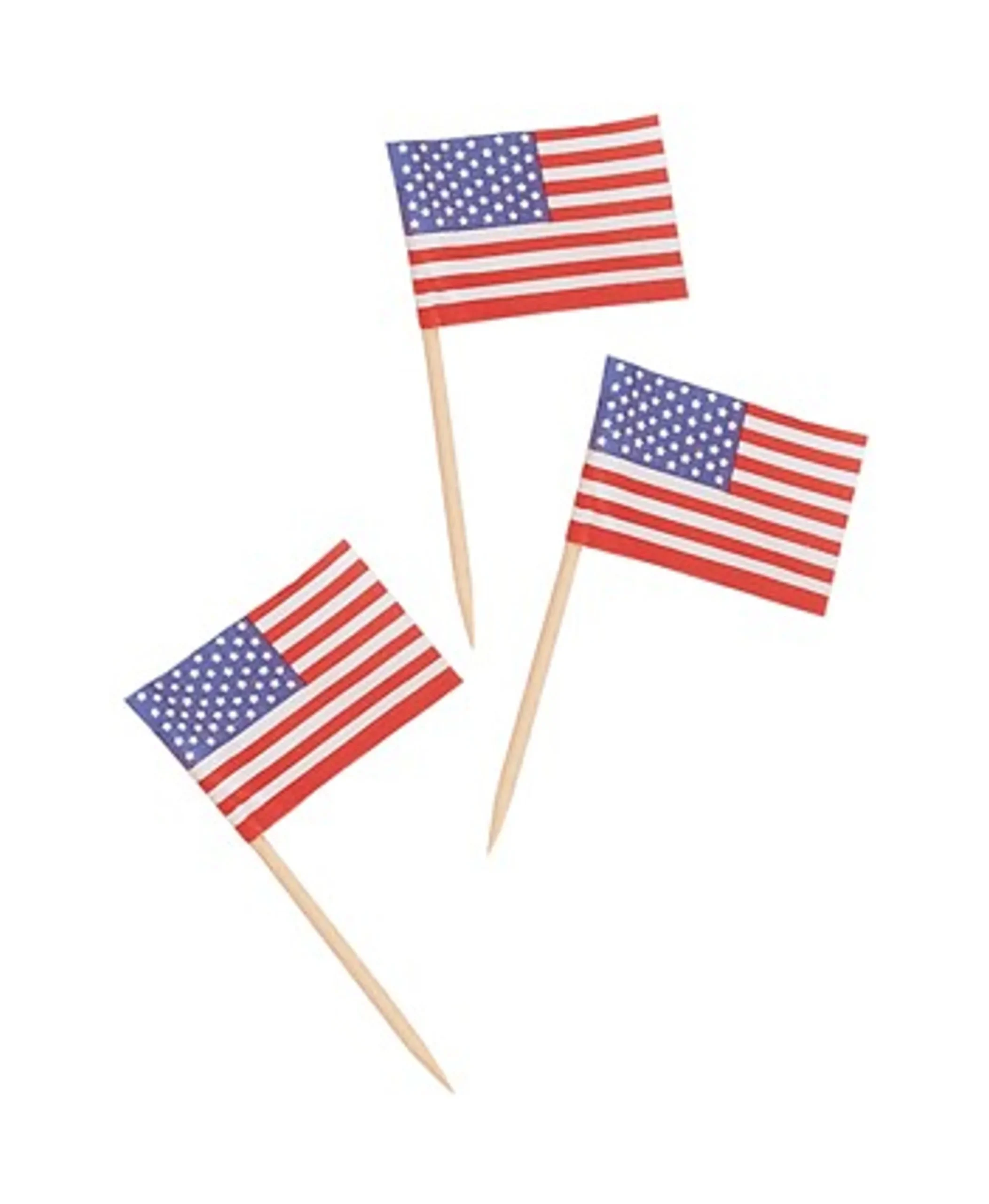 Party Central Club Pack Of 600 White And Red American Flag Drink Party Picks 2.5"
