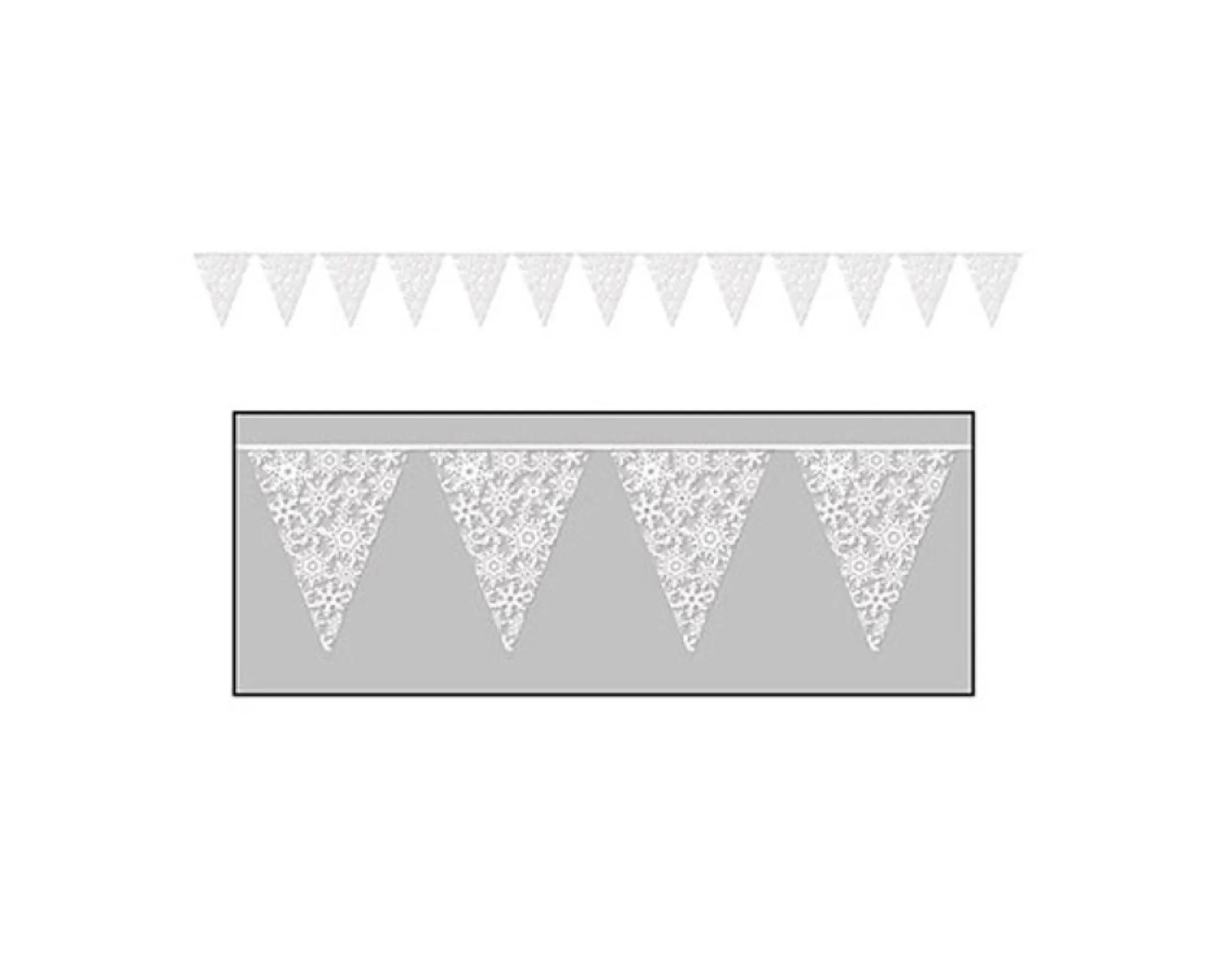 Party Supplies*Party Central Club Pack Of 12 White Snowflake Pennant Christmas Banners 2'