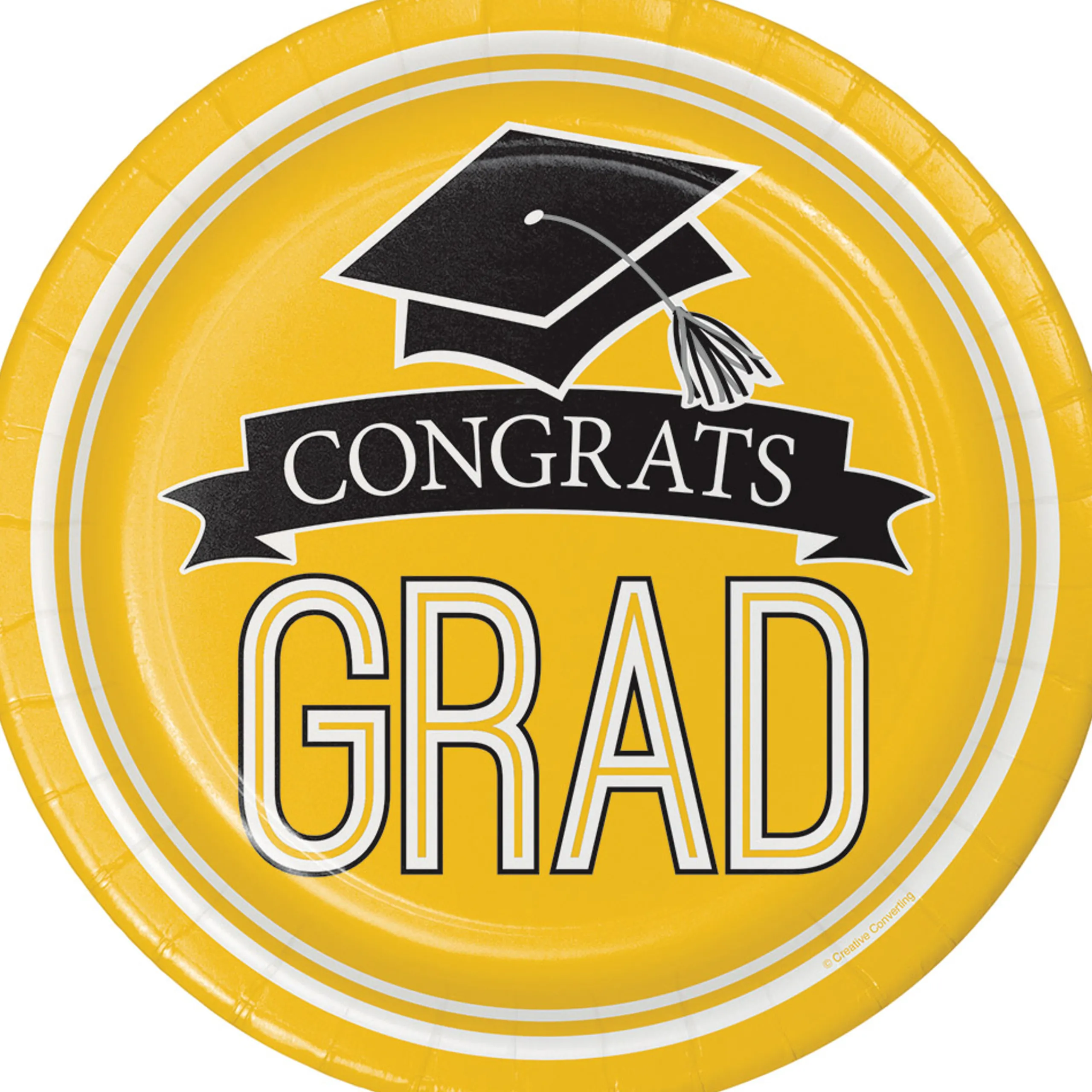 Party Central Club Pack Of 180 Yellow And Black School Spirit Disposable Luncheon Plates 7"