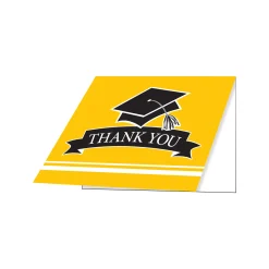 Party Central Club Pack Of 75 Yellow And Black 'Thank You' Decorative School Spirit Notes 9.25"