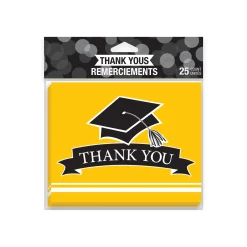 Party Central Club Pack Of 75 Yellow And Black 'Thank You' Decorative School Spirit Notes 9.25