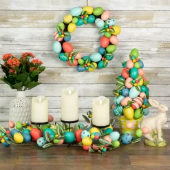 Northlight Colorful Easter Egg Wreath, 14-Inch, Unlit