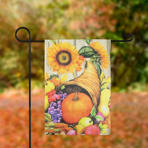 Northlight Cornucopia And Flowers Autumn Harvest Flag 12.5" X 18-Inch"