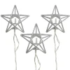 PENN 10-Count Battery Operated Warm Clear Sparkling Glittered Star Christmas Light Set, 6.6Ft Silver Wire