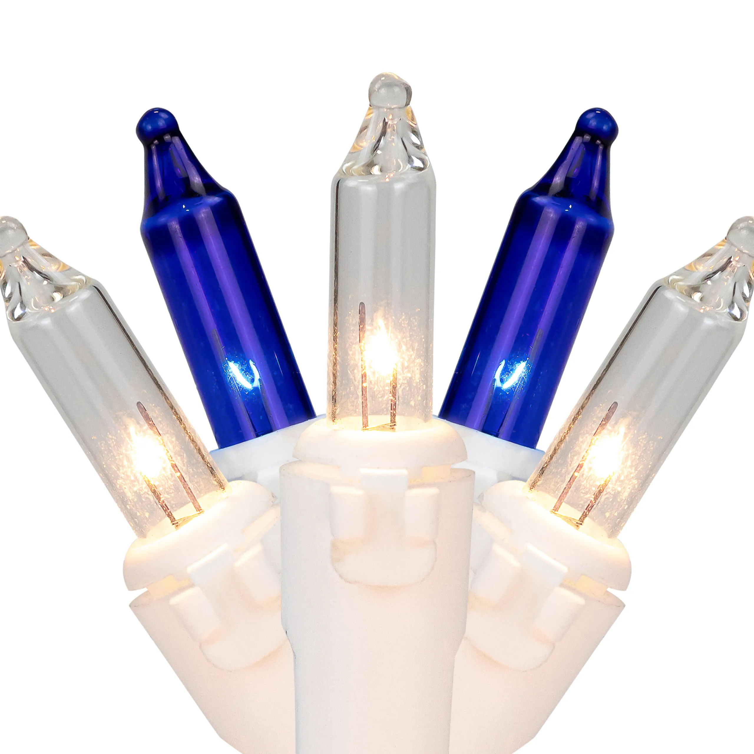 Northlight 100-Count Blue & Clear Mini Christmas Lights - 21.5Ft, White Wire