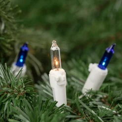 Northlight 100-Count Blue & Clear Mini Christmas Lights - 21.5Ft, White Wire