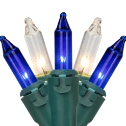 Northlight 100-Count Blue And Clear Mini Christmas Light Set, 20 Ft Green Wire