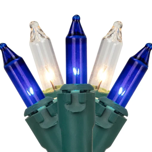Northlight 100-Count Blue And Clear Mini Christmas Light Set, 20 Ft Green Wire
