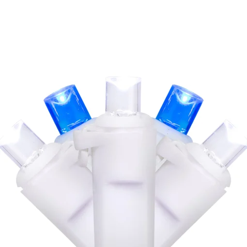 Northlight 50-Count Blue And White Led Wide Angle Christmas Lights - 16.25 Ft White Wire