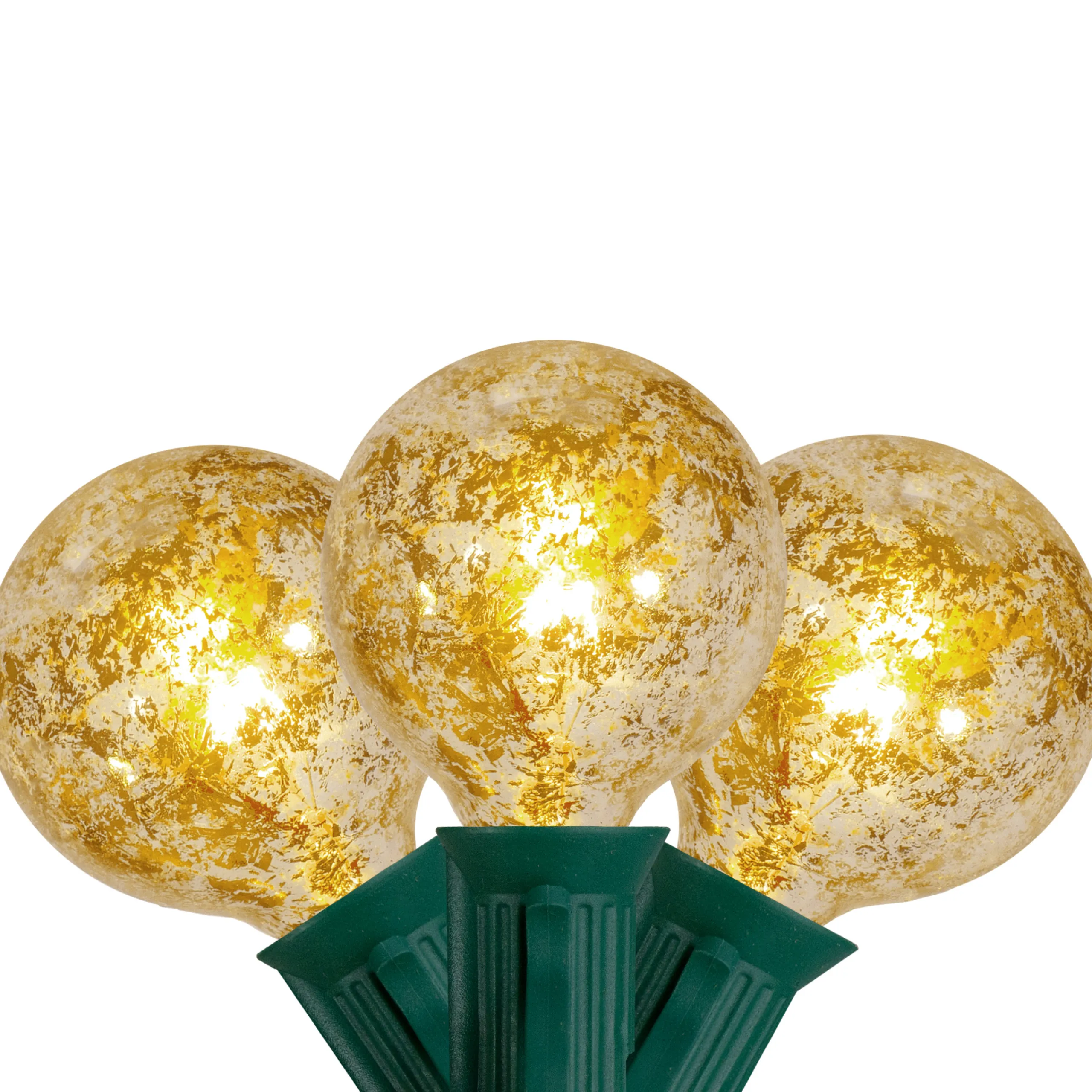 Northlight 10-Count Clear Mercury Glass G50 Globe Christmas Light Set, 9Ft Green Wire