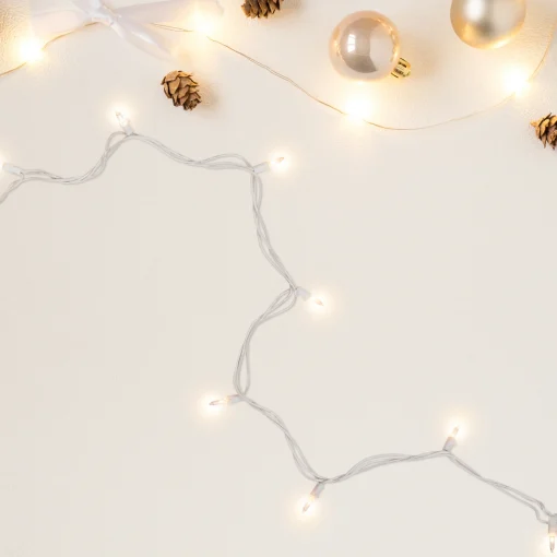 Northlight 100-Count Clear Mini Christmas Light Set, 20.25Ft White Wire