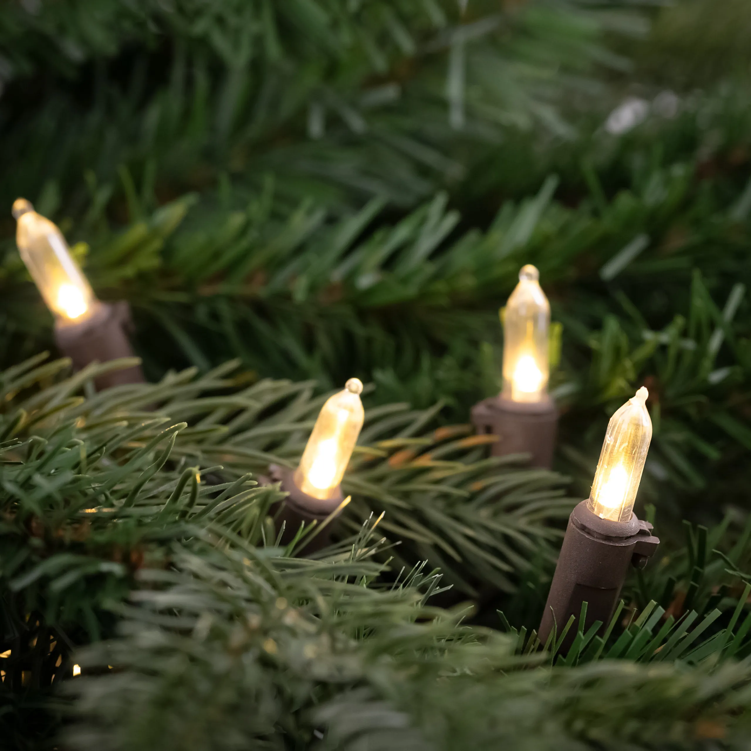 Brite Star 300-Count Clear Mini Christmas Light Set, 68Ft Brown Wire