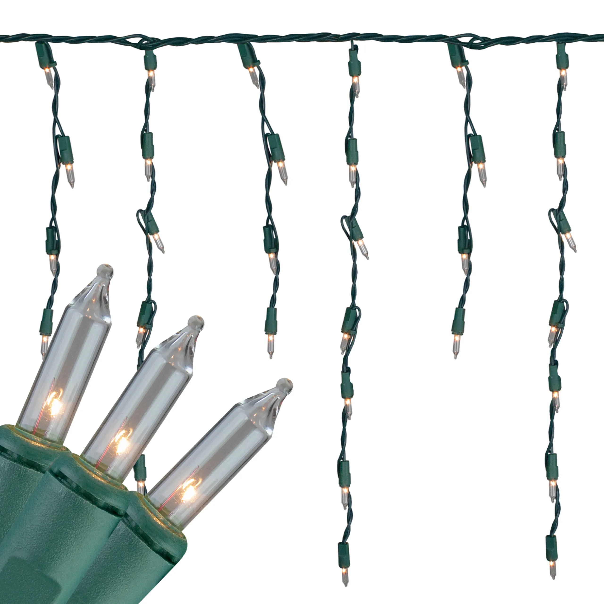Northlight 300-Count Clear Mini Icicle Christmas Lights, 9 Ft Green Wire