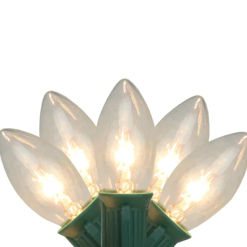 Northlight 25-Count Clear Transparent C9 Christmas String Light Set, 24Ft Green Wire