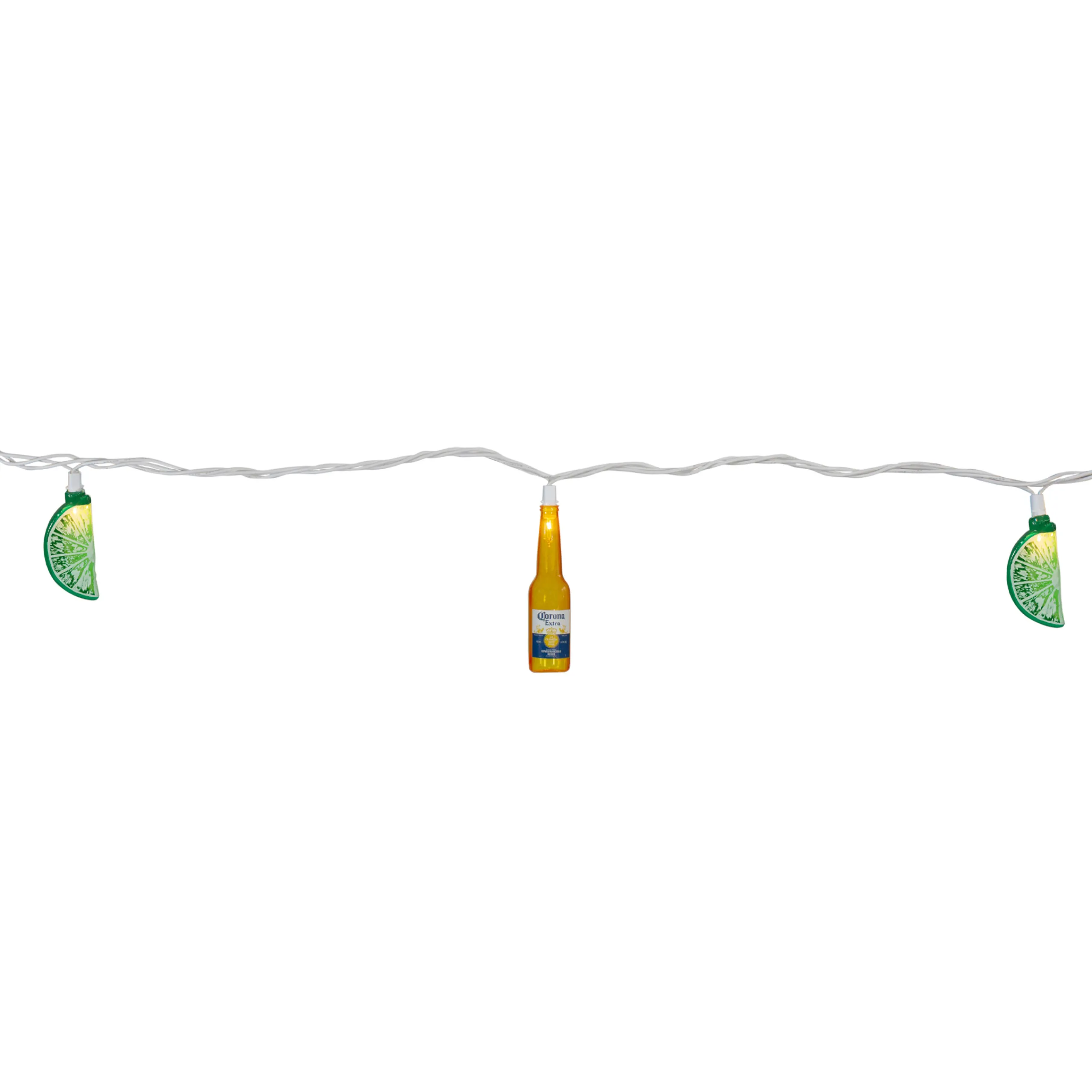 Northlight 10-Count Corona Extra Beer Bottle And Lime Summer Patio Lights - 9Ft White Wire