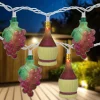 Northlight 10-Count Grape And Wine Bottle Novelty String Christmas Light Set, 7.5Ft White Wire