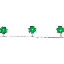 Northlight 20-Count Green Led Mini St Patrick's Day Shamrock Lights - 7Ft Clear Wire