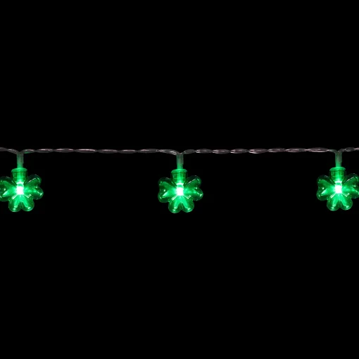 Northlight 20-Count Green Led Mini St Patrick's Day Shamrock Lights - 7Ft Clear Wire