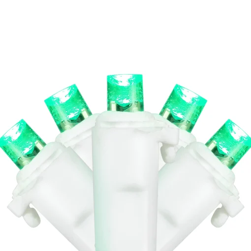 Northlight 50-Count Green Led Wide Angle Christmas Lights, 16.25 Ft White Wire