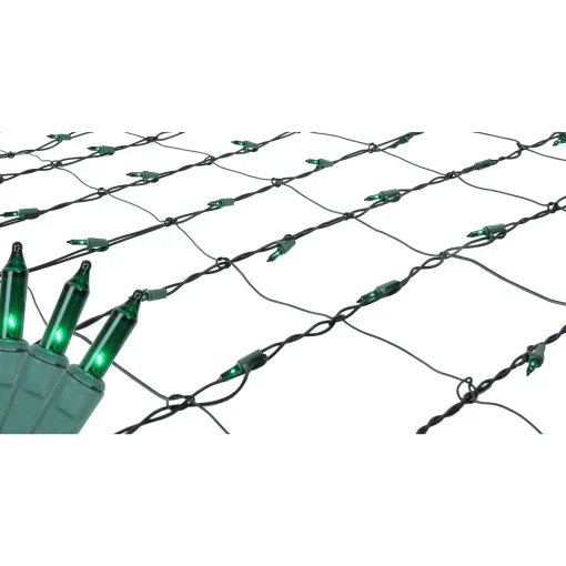 Northlight 150-Count Green Mini Incandescent Net Style Christmas Lights - 6Ft Green Wire