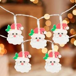 Northlight 10-Count Led Santa Claus Micro Christmas Light Set 4.5Ft, Clear Wire