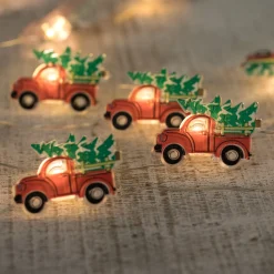 Northlight 20-Count Led Truck Hauling Tree Micro Christmas Light Set, 6Ft, Silver Wire