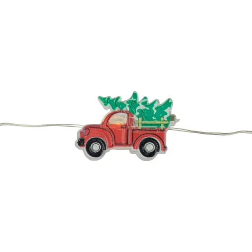 Northlight 20-Count Led Truck Hauling Tree Micro Christmas Light Set, 6Ft, Silver Wire