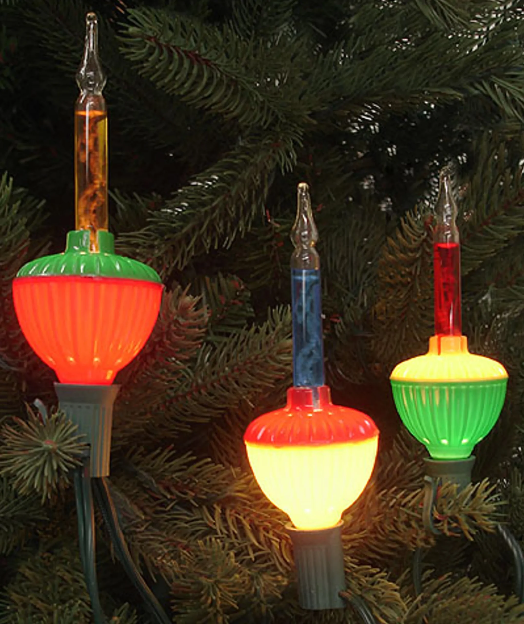 Northlight 7-Count Multi Color Retro Christmas Bubble Light Set, 6Ft Green Wire