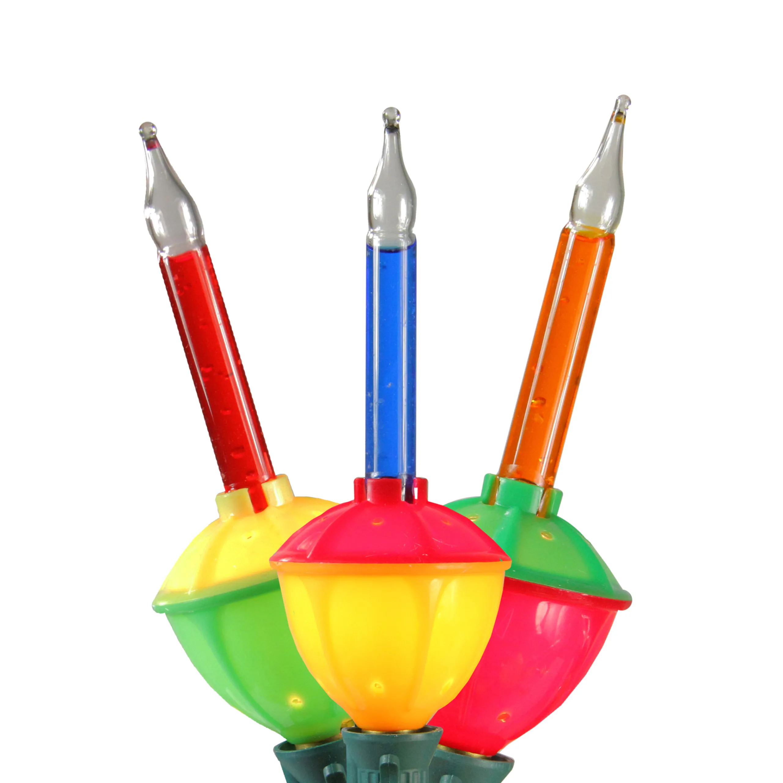 Northlight 7-Count Multi Color Retro Christmas Bubble Light Set, 6Ft Green Wire