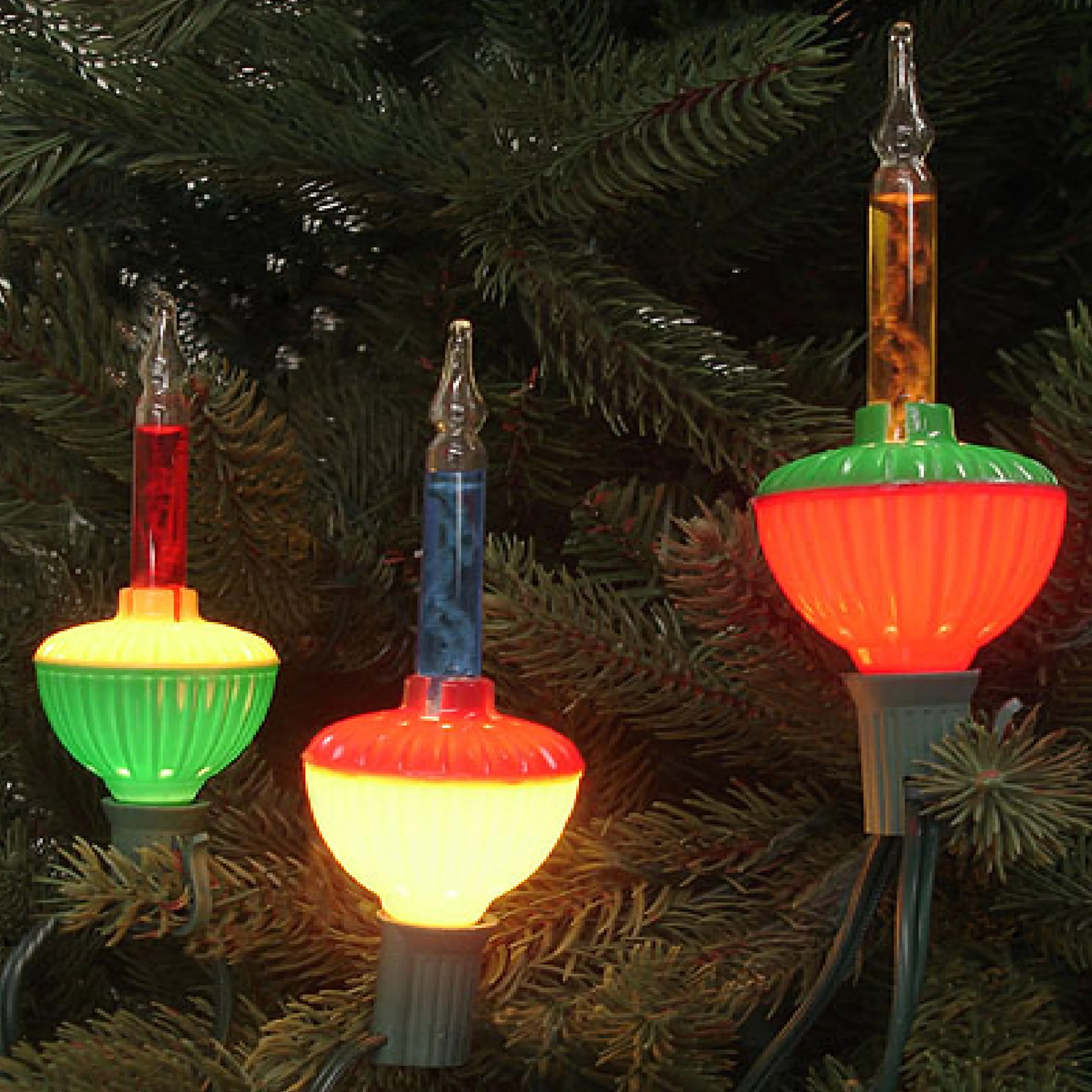 Northlight 7-Count Multi Color Retro Christmas Bubble Light Set, 6Ft Green Wire
