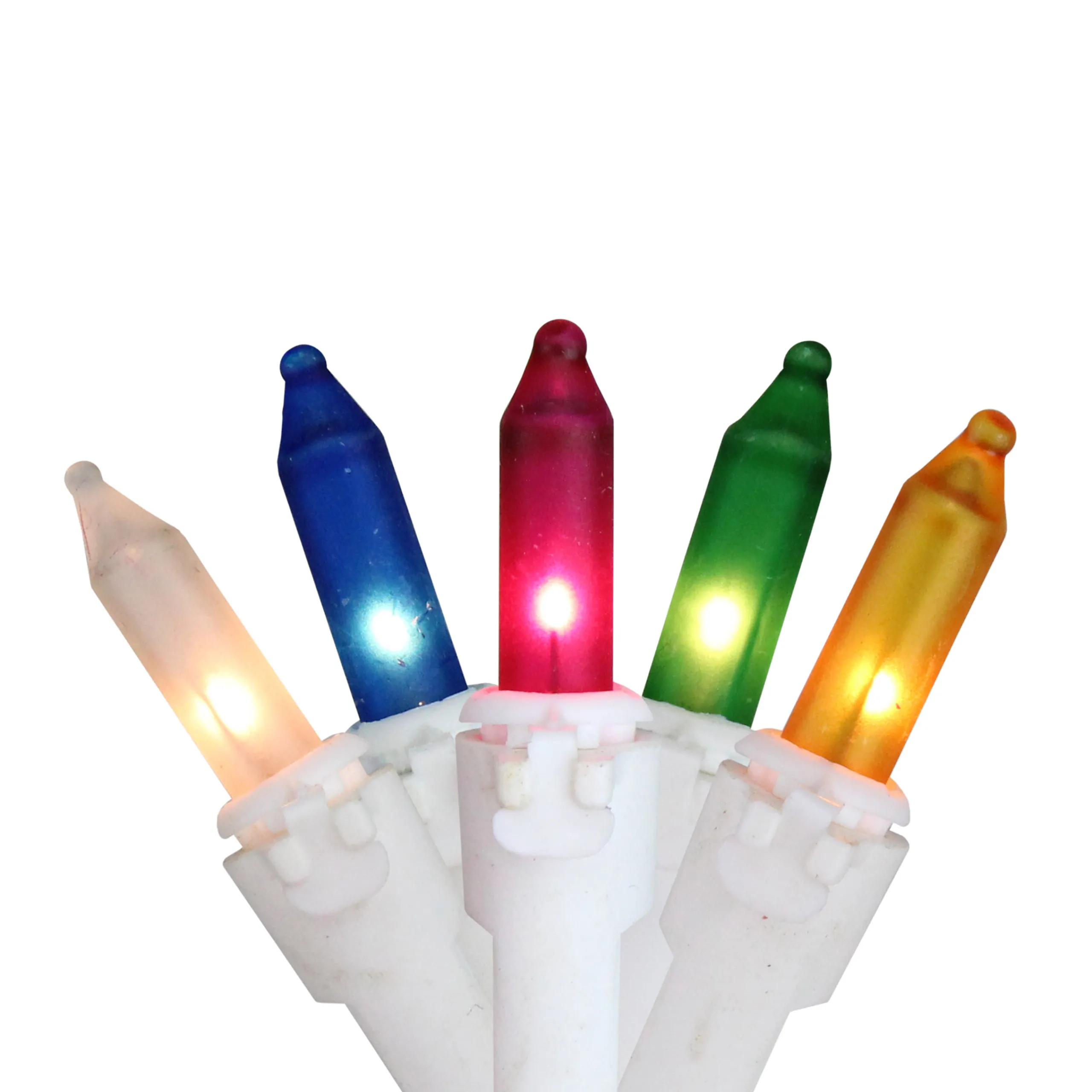 Vickerman 50-Count Multi-Color Frosted Mini Christmas Light Set, 16Ft White Wire