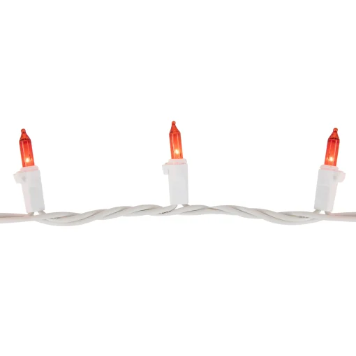 Northlight 100-Count Orange Mini Christmas Lights Set, 20.25Ft White Wire