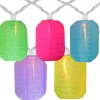 Sienna 10-Count Pink And Green Mini Christmas Light Set, 7.5 Ft White Wire