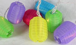 Sienna 10-Count Pink And Green Mini Christmas Light Set, 7.5 Ft White Wire