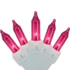Northlight 35-Count Pink Mini Christmas Light Set, 7Ft White Wire