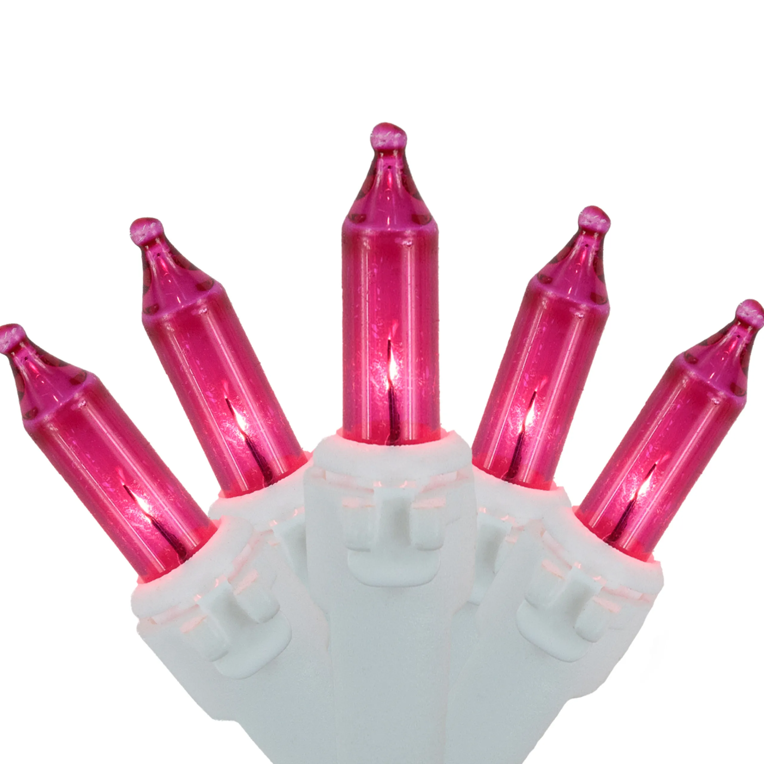 Northlight 35-Count Pink Mini Christmas Light Set, 7Ft White Wire