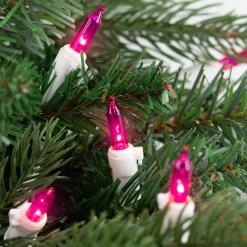Northlight 35-Count Pink Mini Christmas Light Set, 7Ft White Wire