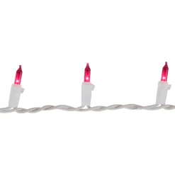 Northlight 35-Count Pink Mini Christmas Light Set, 7Ft White Wire